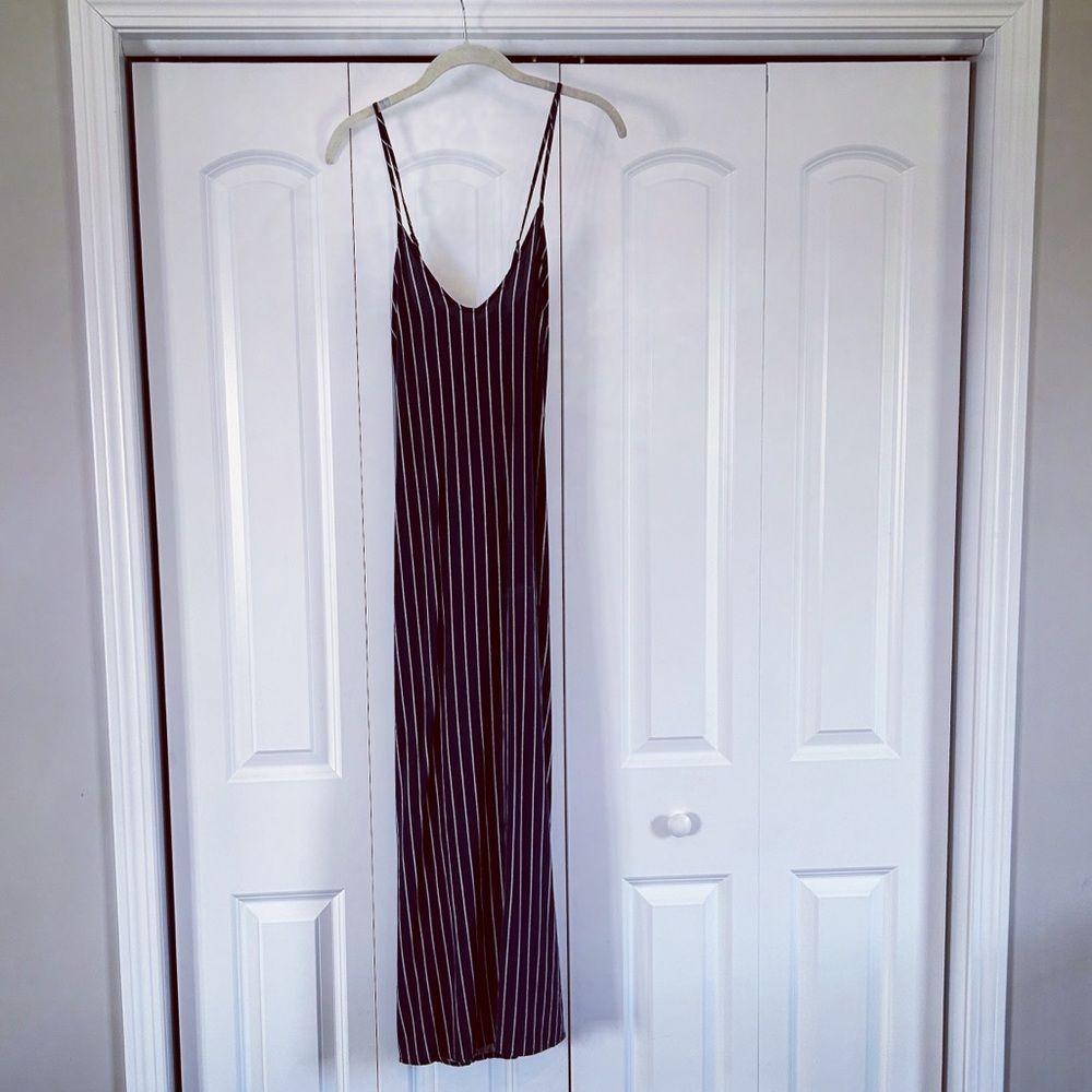 Old Navy Blue and White Pin Stripe Maxi Dress